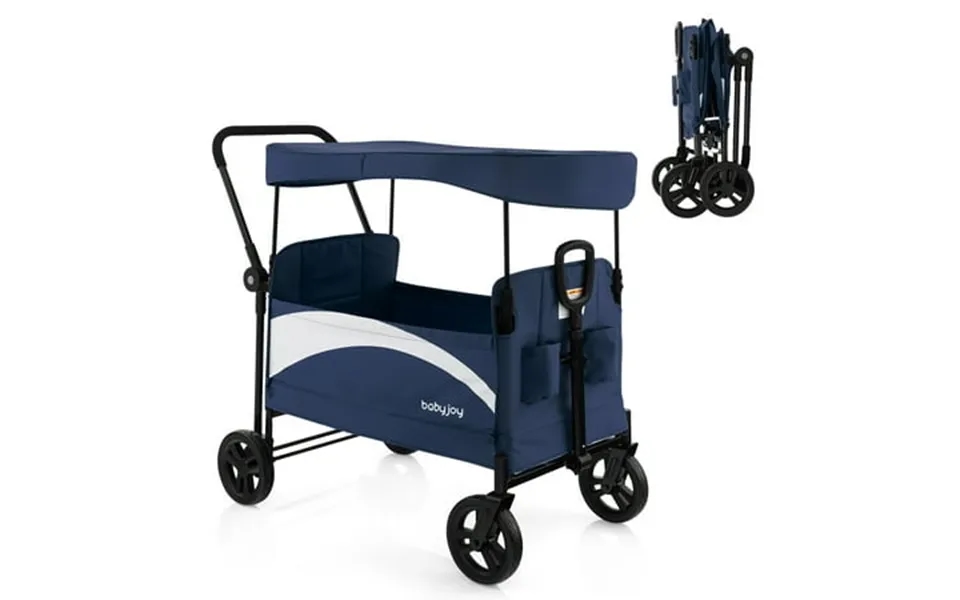 Babyjoy 2-seat Wagon Stroller Folding With Adjustable Canopy Net Content 1 Each Age Group Infant Navy