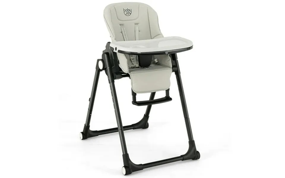 Babyjoy 4-in-1 Foldable Baby High Chair Height Adjustable Feeding Chair With Wheels Gray