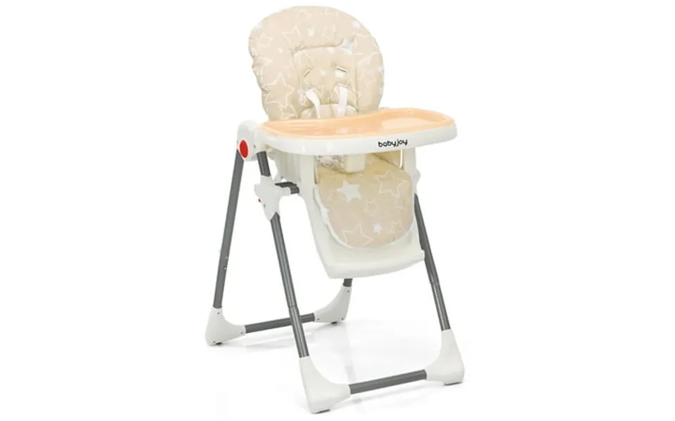 Babyjoy Folding High Chair Baby Dining Chair With 6-level Height Adjustment Beige