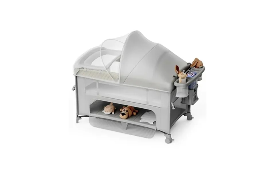 Babyomi 4 In1 Baby Bassinet With Diaper Changer Long Next To Bed Crib With Mattress Height Adjustable Pack And Play Beds