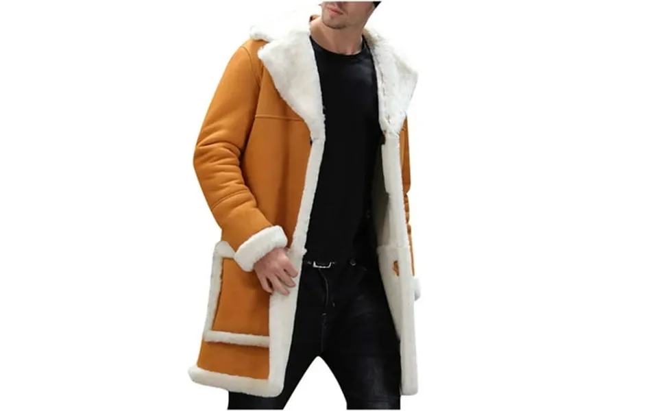 Babysbule Mens Jackets Clearance Men Winter Casual Solid Turndown Keep Warm Single-breasted Windbreaker Thicken Overcoat
