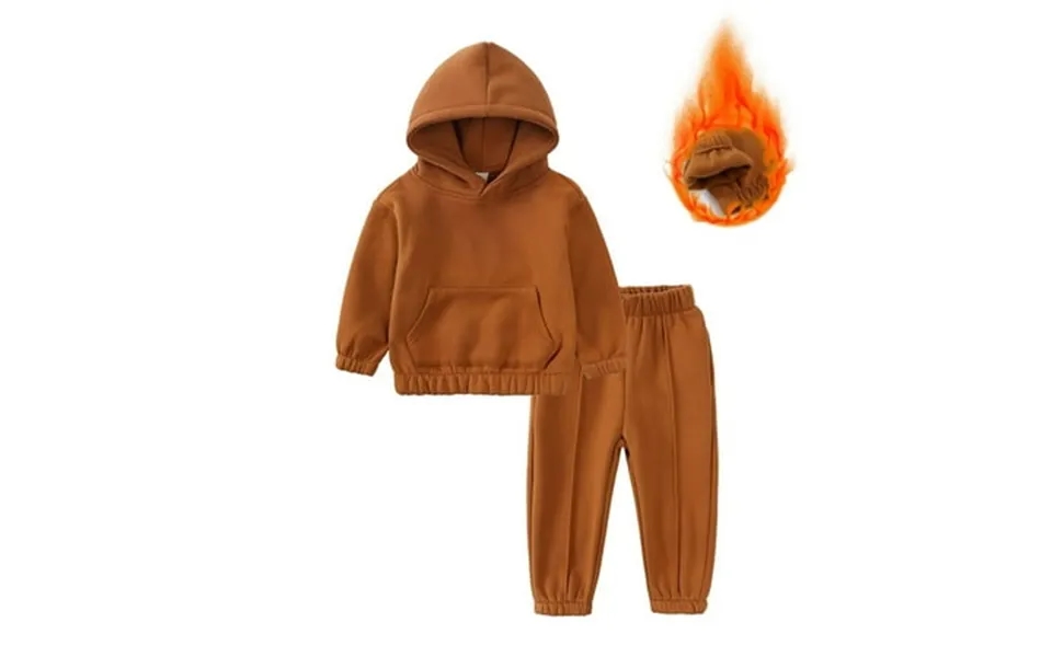 Babysbule New Arrivals Winter Sports Set For Children S Boys Girls Cargo Long Sleeve Hooded Sweater Pockets Two-piece Ca