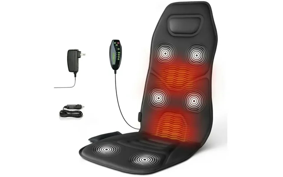 Back Massager With Heat Car Chair Massager Pad With 6 Vibrating Motors Massage Seat Cushion Gifts For Men & Women