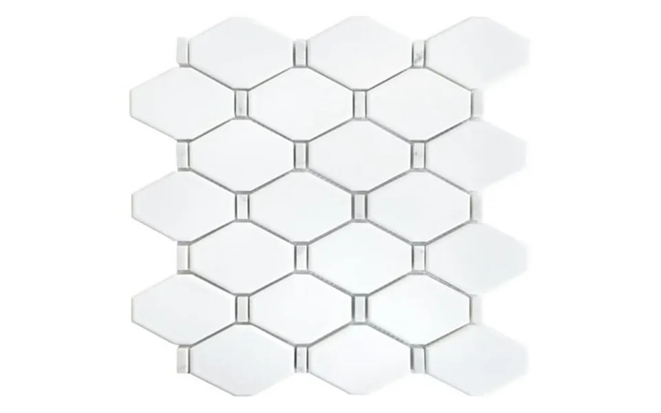 Badajoz In Honeycomb White Glass Mosaic Floor And Wall Tile Pack Of 11