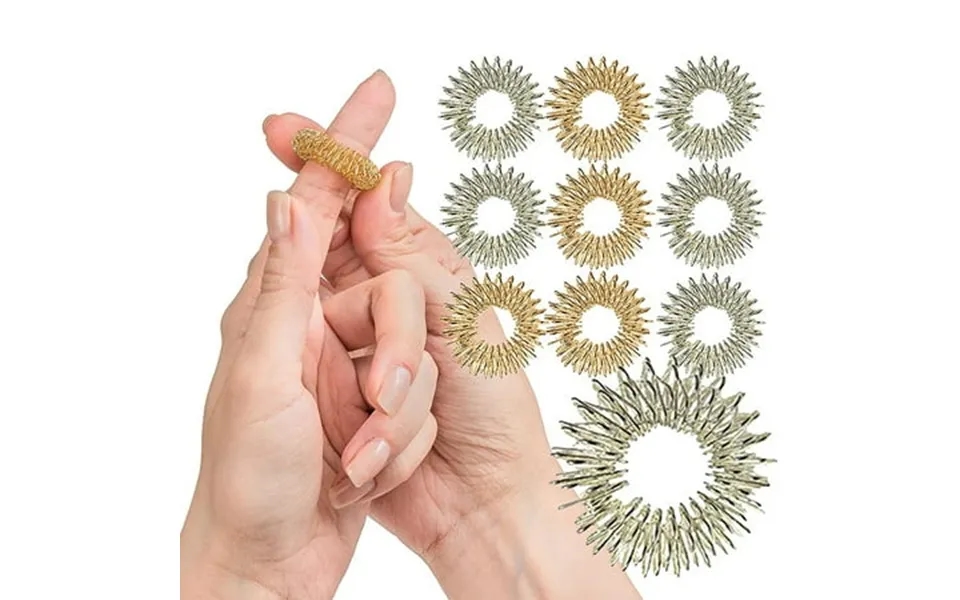 Baeteuy 10pcs Spiky Massage Finger Ring Fidget Sensory Kids Adult Health Care Toy Tool