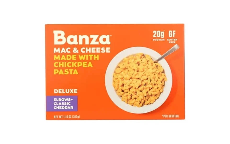 Banza Chickpea Mac And Cheese Elbows With Creamy Deluxe Cheddar - Gluten Free Healthy Mac And Cheese High Protein Lower
