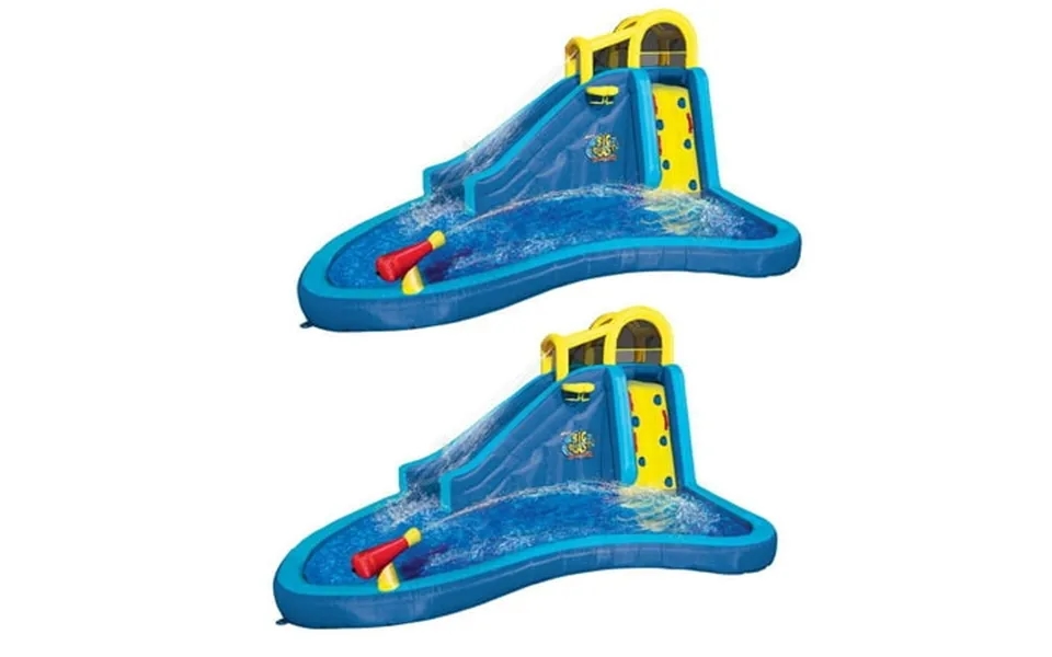 Banzai Inflatable Big Blast Splash Slide Lagoon Pool Outdoor Water Park 2 Pack
