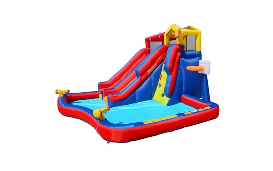 Banzai Twin Falls Kids Giant Outdoor Inflatable Water Slide Splash Park