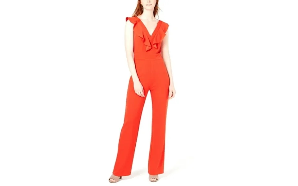 Bar Iii Ruffled Jumpsuit Red Size 6
