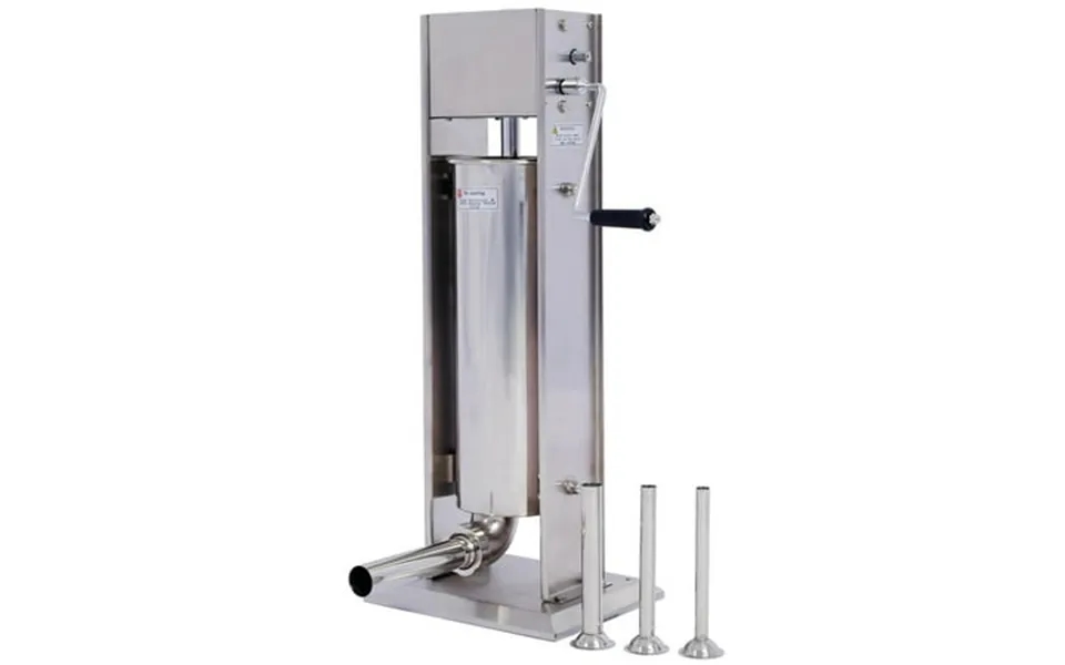 Barara King Stainless Steel Commercial Sausage Stuffer Dual Speed Vertical Sausage Maker 7lb 3 Meat Filler With 4 Stuffi