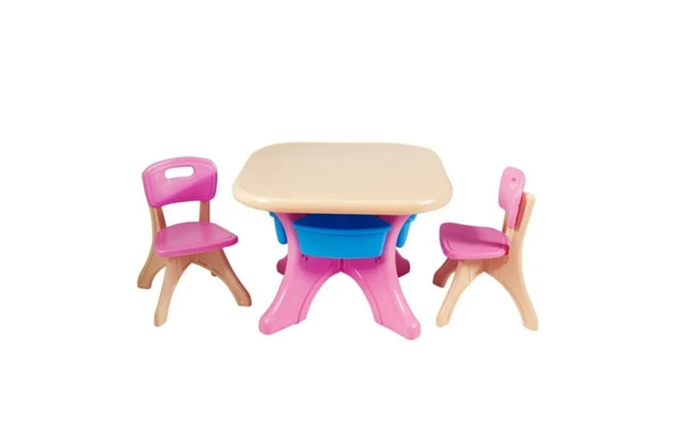 Barara King Toddler Table Chairs Set Kids Play Table Set In Outdoor 3-piece Plastic Children Play Table & Chair Set