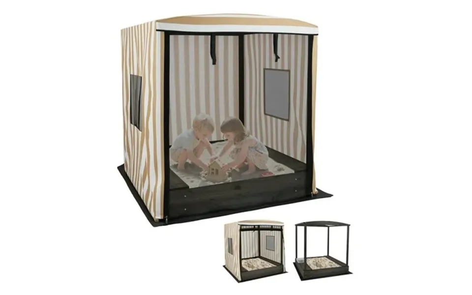 Barara King Wooden Outdoor Sandbox With Canopy San Box For Children 3 Years Old Picnics Camping Party Brown