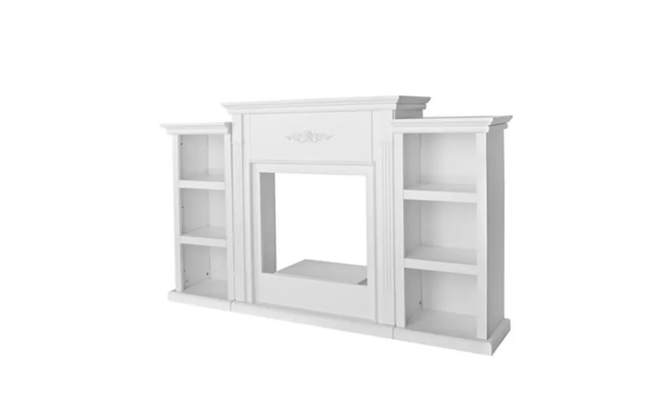 Barton 70 Freestanding Mantel Stand Modern Media Fireplace Cabinet For Living Room Bedroom Wooden Mantel Console Table W