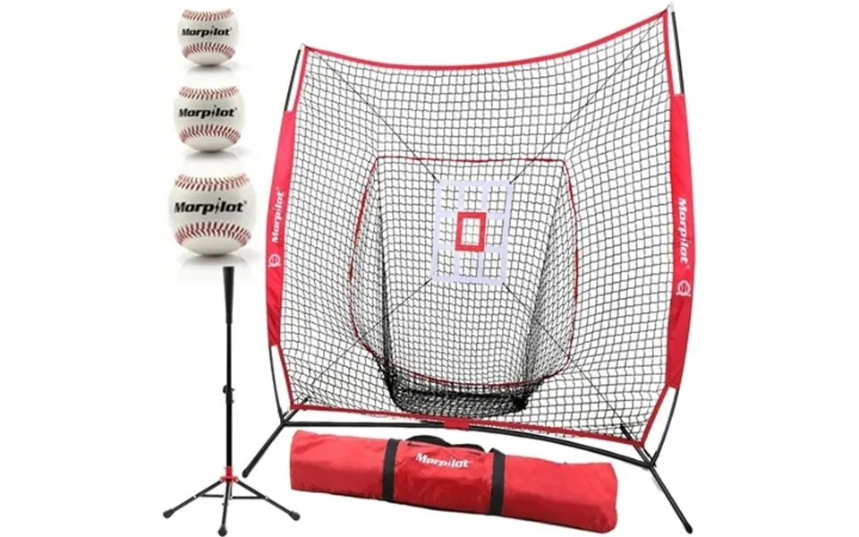 Baseball Net With 3 Baseballs Worth 12 Morpilot Baseball Softball Practice Net 7x7ft For Hitting Pitching Net With Bow T