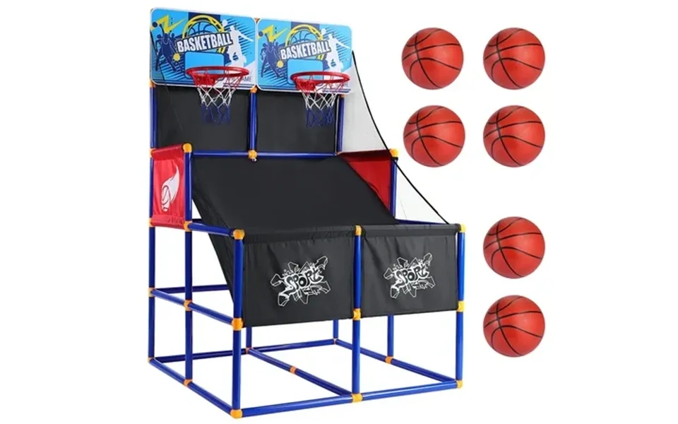 Basketball Hoop For Kids Arcade Basketball Game Set 2 Player Outdoor Indoor Basketball Hoop With 6 Balls With Pump Baske