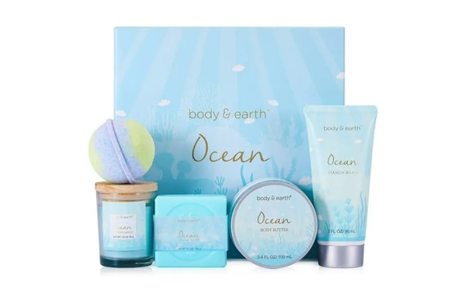 Bath And Body Set For Women 5 Pcs Ocean Spa Baskets Holiday Beauty Birthday Gifts Sets For Mom