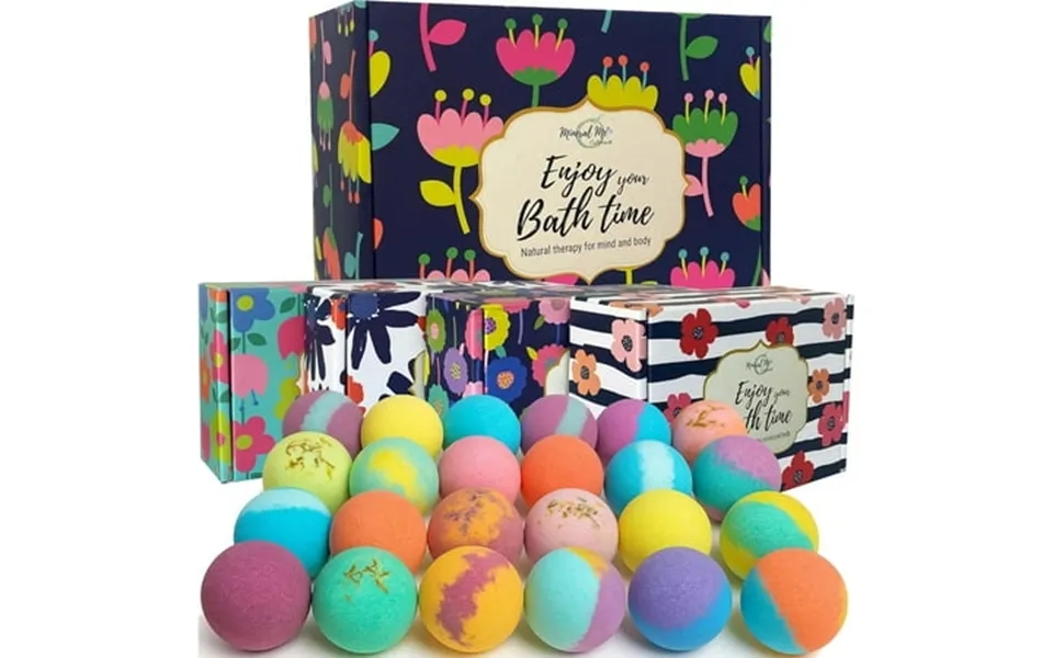 Bath Bombs For Women Relaxing - 24 Natural And Organic Bath Bombs With Essential Oils & Moisturizing Shea Butter Bathbom
