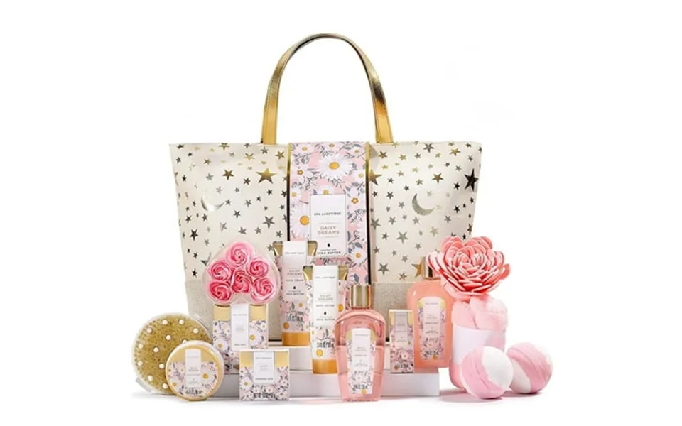 Bath Gift Sets For Women - 15 Pcs Daisy Spa Gift Baskets Relaxing Bath Set Beauty Holiday Birthday Gifts For
