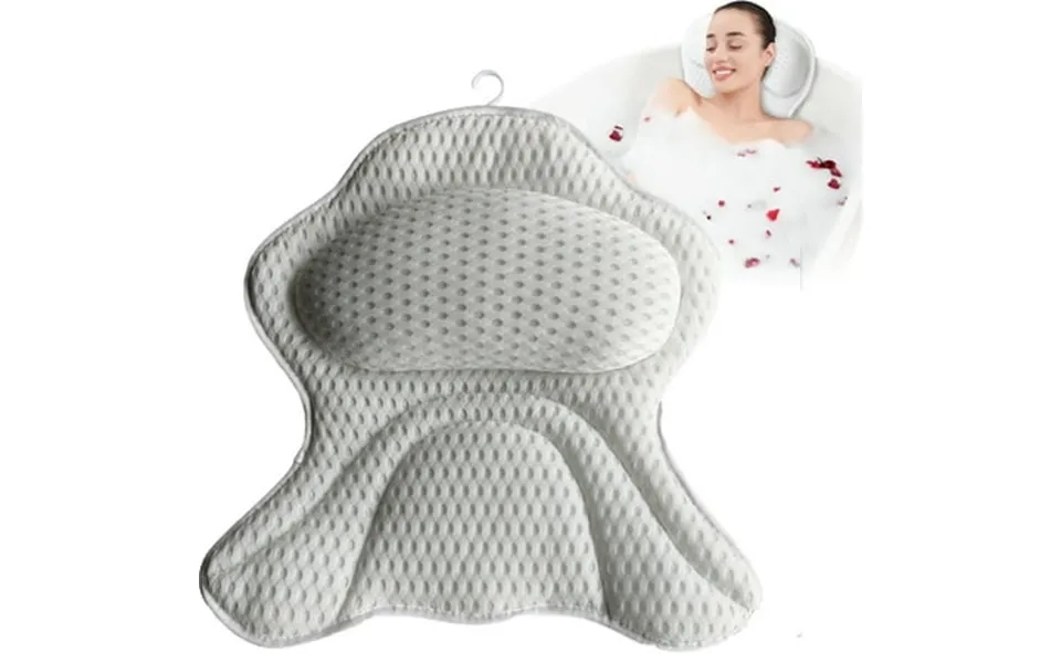 Bath Pillow Ergonomic Luxury Bathtub Pillow With Head Neck Shoulder And Back Support 4d Bath Pillows For Tub Fits All Ba