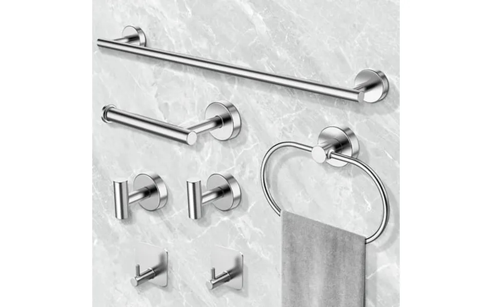 Bathroom Hardware Set 7 Pieces Bathroom Accessories Set Includes 24 Towel Bar Toilet Paper Holder Towel Ring Robe Hook B