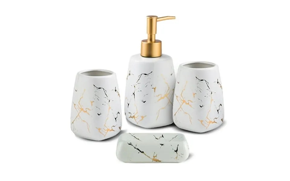 Bathroom Soap Dispenser Set Bathroom Accessories Set 4 Pcs Ceramic Marble Bathroom Accessories Complete Set Bathroom Dec