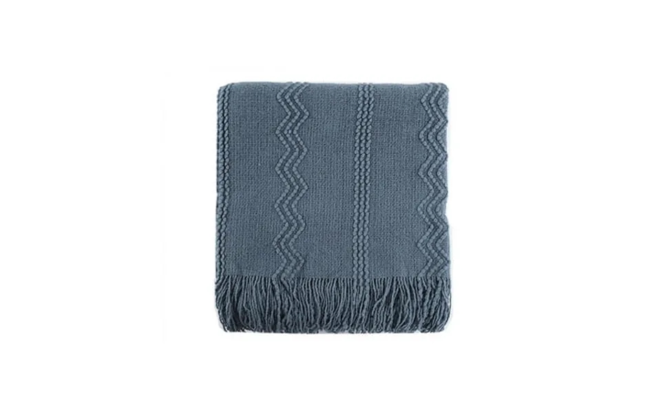 Battilo Home Woven Raised Zigzag Chain Patterns And Tasseled End Throw 50 X 60