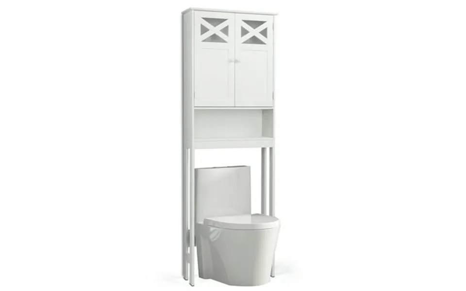 Baytocare Over The Toilet Bathroom Storage Spacesaver Freestanding Bathroom Floor Cabinet With Double Soors And Adjustab