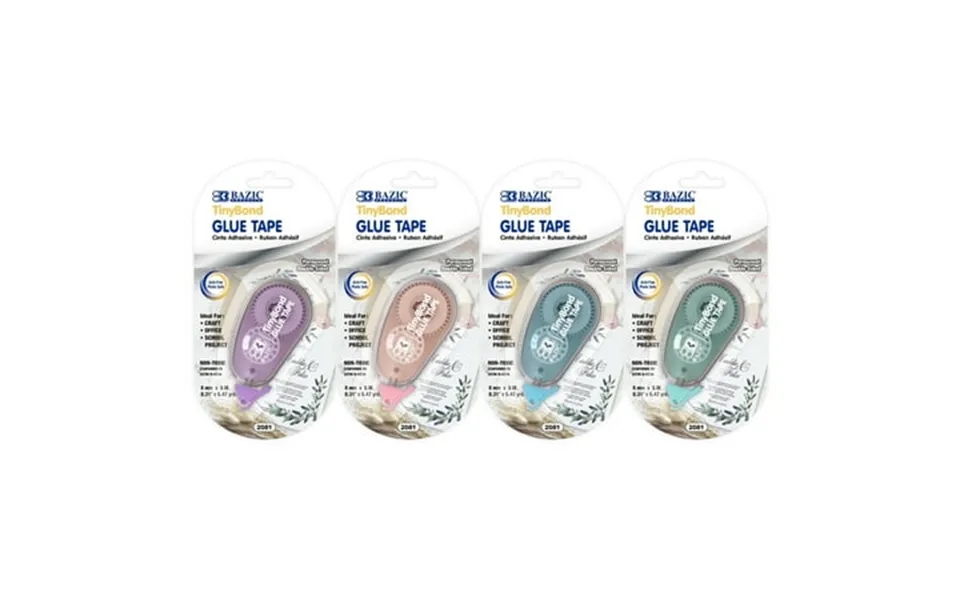Bazic Tinybond Permanent Glue Tape 8 Mm X 5.47 Yard Double Sided Mini Adhesive Tape Rollers 144-pack