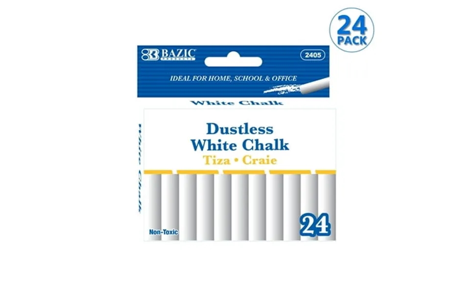Bazic White Chalk Standard Size Blackboard Chalkboard Chalks 24 Pack 24-packs