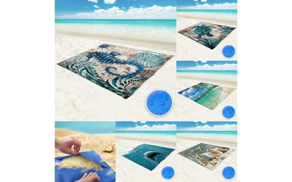 Beach Blanket Sandproof Beach Mat Waterproof Quick Drying Outdoor Picnic Mat With Sand Pockets For Travel Camping Hiking