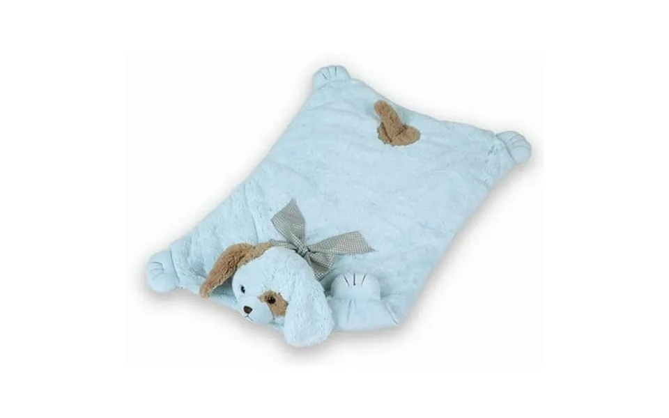 Bearington Baby Waggles Tummy Time Mat 30 X 23 Inch Blue Puppy Dog Plush Stuffed Animal Baby Play Mat Baby Blankets For