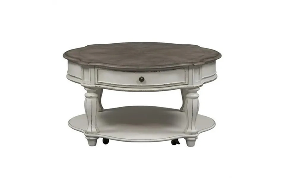 Beaumont Lane Round Cocktail Table In White Oak