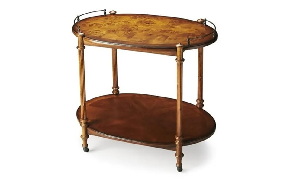 Beaumont Lane Serving Cart In Olive Ash Burl