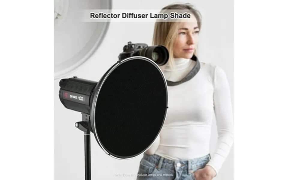 Beauty 15.35 Inch Mount Beauty Dish Standar Reflector Diffuser Lamp Shade Dish With 60 Grid & Center Reflector For Mount