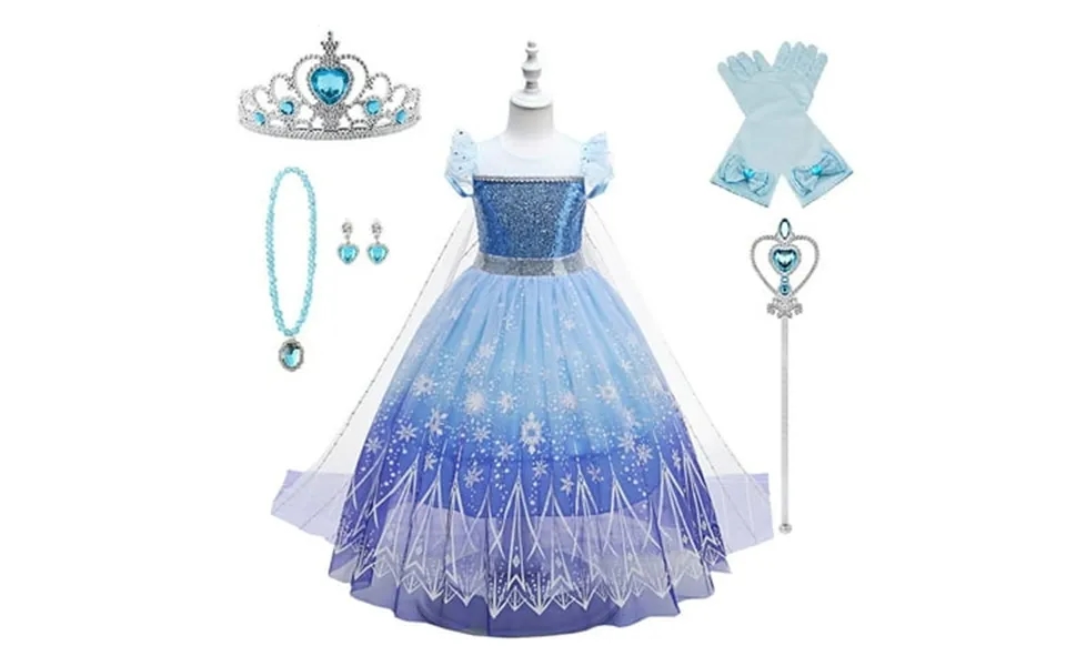 Beauty-emily Princess Fancy-dress Costumes For Girls With Silver Lace Waist Belt For 7-8t 7-8t