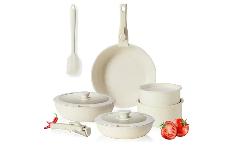 Beddle Pots And Pans Set Non Stick 12-piece Cookware Set With Detachable Handle Oven Safe Induction Ready Stackable Rv K