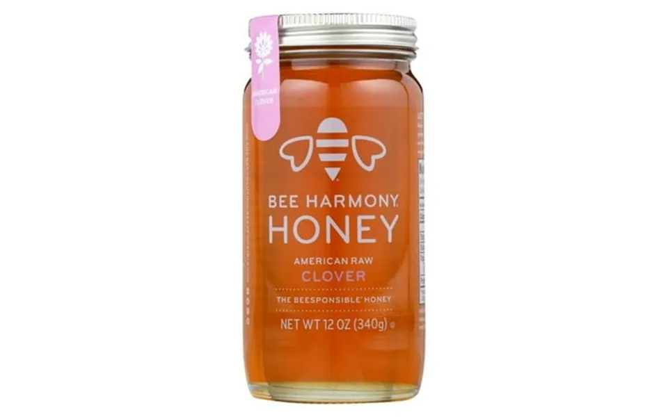 Bee Harmony Us Clover Honey 12 Oz Glass Jar No Allergens