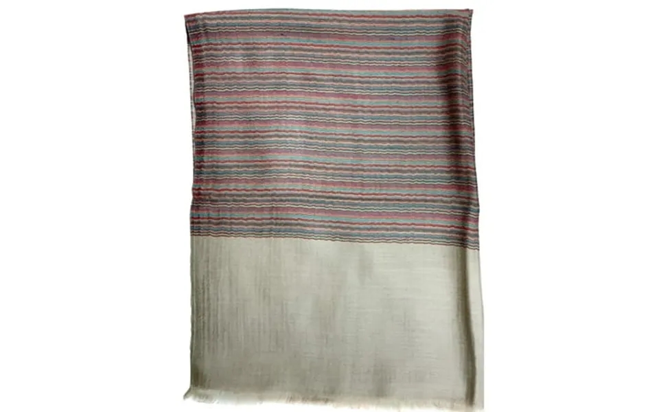 Beige And Brown Dobby Wool Long Big Lightweight Scarf Shawl Wrap Fashionable Sunscreen With Horizontal Stripes For Women