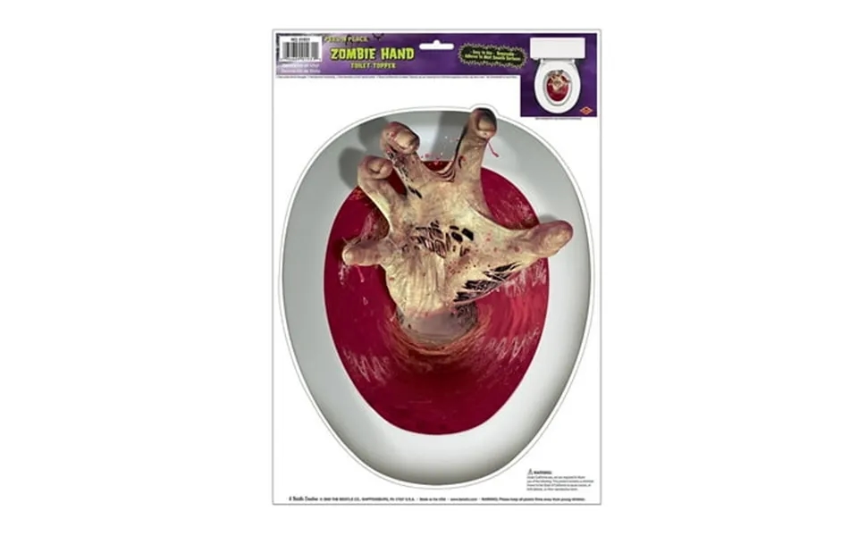 Beistle 12 X 17 Hand Toilet Topper Peel N Place Sticker 4 Pack 01931