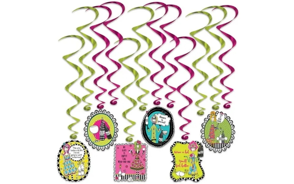 Beistle 53760 Dolly Mama S Wine Hanging Swirls 12 Pcs 1 Pack