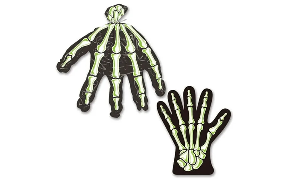 Beistle Beistle Skeleton Hand Treat Bags 9-inch By 11-inch Black Green White
