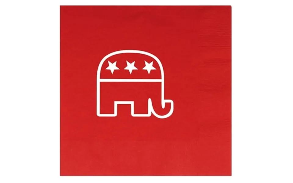 Beistle Club Pack Of 192 Red And White Republican 2-ply Luncheon Napkins
