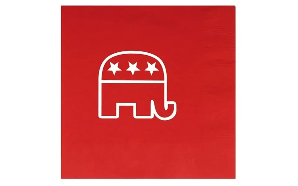 Beistle Club Pack Of 192 Red And White Republican 2-ply Luncheon Napkins