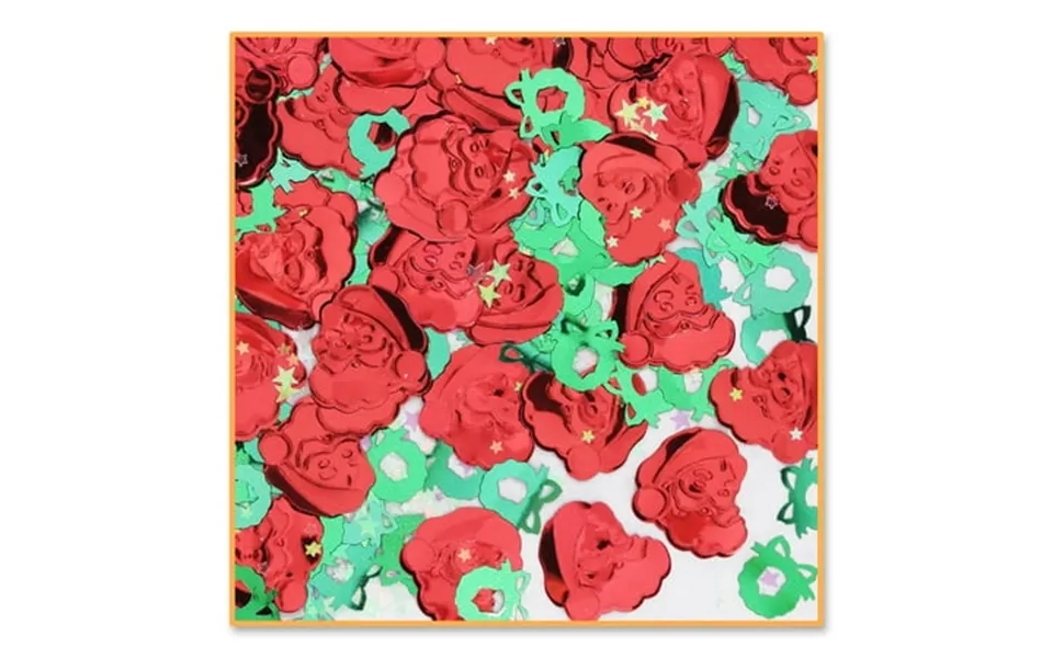 Beistle Saint Nick Christmas Themed Cutout Plastic Confetti 1 Pack Red Green