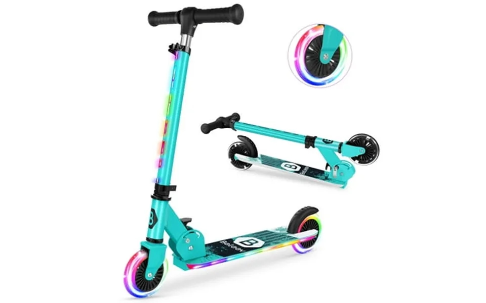 Beleev 2 Wheel Folding Scooter For Kids Kids Kick Scooters With Light-up Wheels 4 Adjustable Height Lightweight Kick Sco