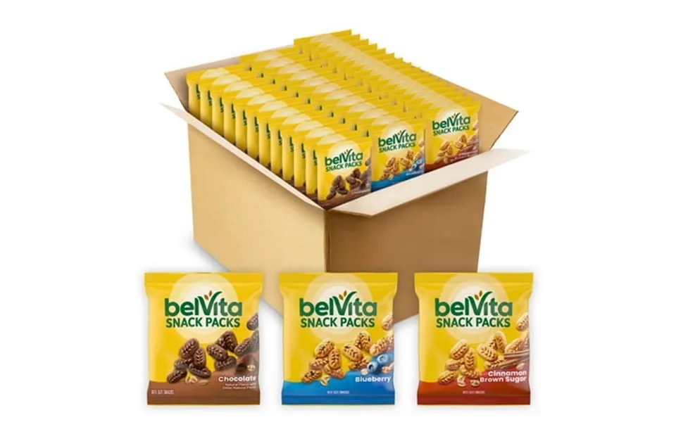 Belvita Bite Size Snacks Variety Pack 3 Flavors Crunchy Bites 40 Snack Packs