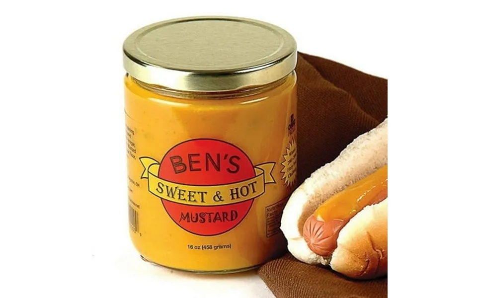Ben S Sweet & Hot Mustard Condiment Dip All-natural Usa Made 16 Oz Jar