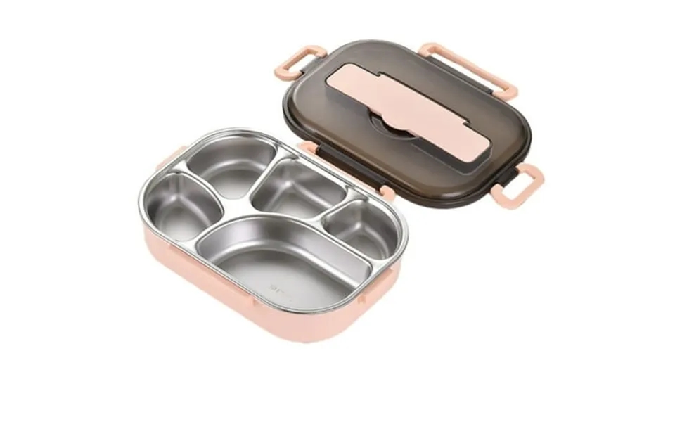 Bento Box Stainless Steel Lunch Box 5 Grid Portable Bento Box Food Storage Container For Adult The Lid Contains Spoons A