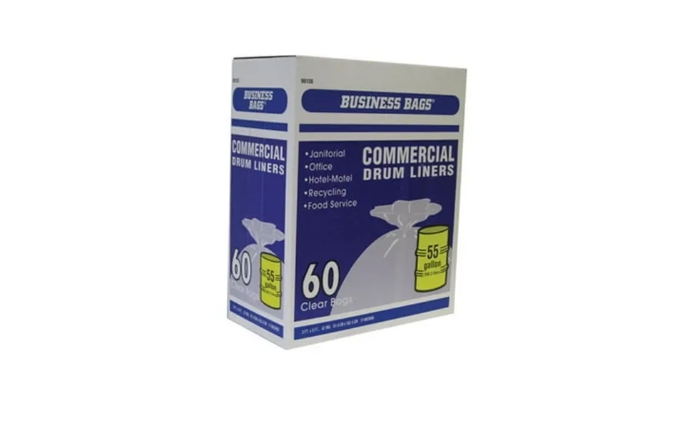 Berry Plastics 6033088 55 Gal Commercial Drum & Can Liners Twist Tie - Pack Of 60