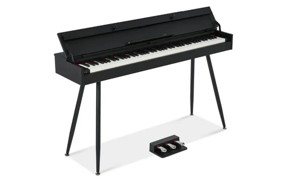 Best Choice Product Modern 88 Key Fully Weighted Desk Style Digital Piano W Metal Legs 3 Sustain Pedal - Black